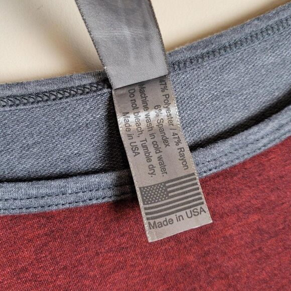 Go Couture Colorblock Top Long Sleeve Gray Green Red Black Size XL - Picture 13 of 14